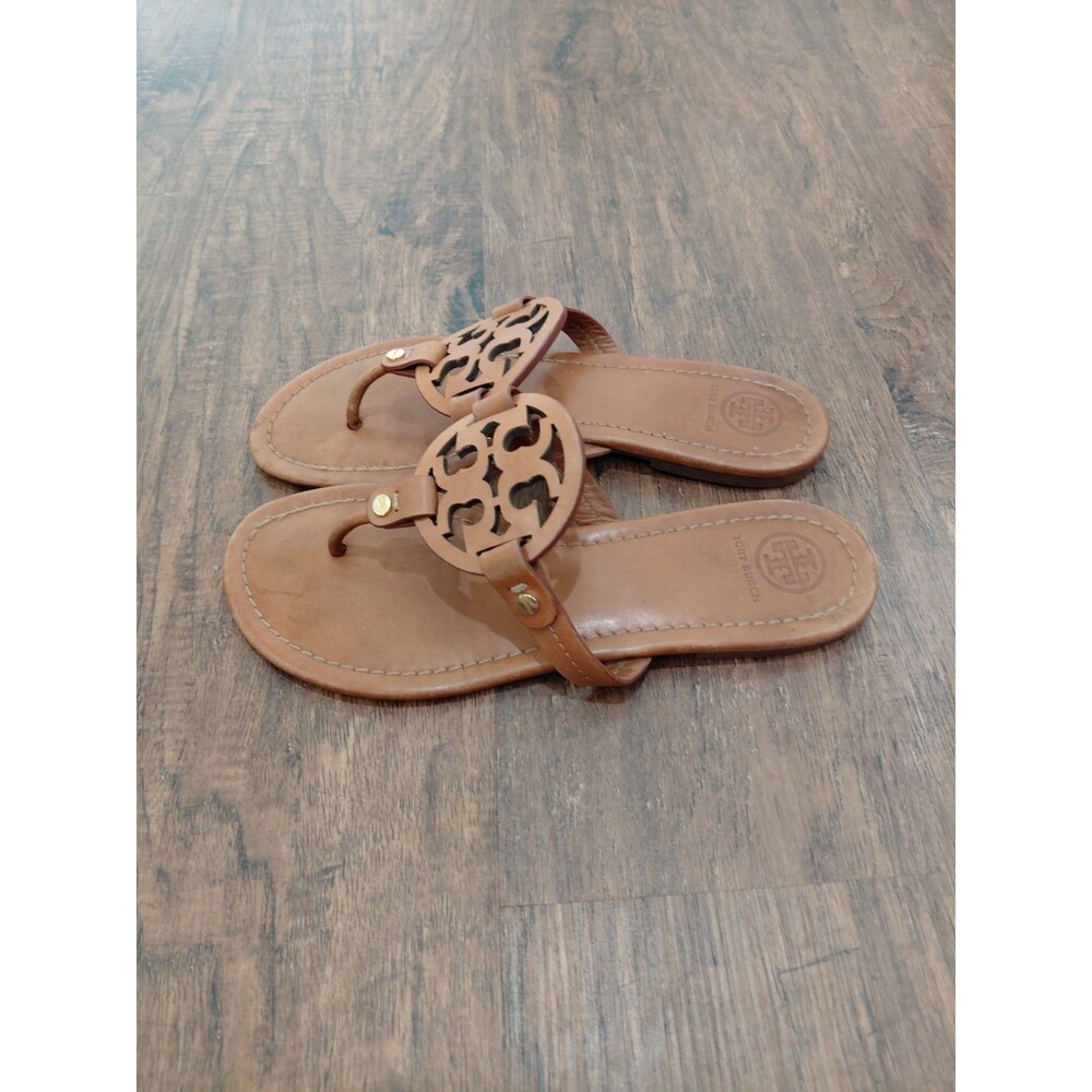 Tory Burch Miller Thong Sandal Vintage Vachetta Brown US 7.5M